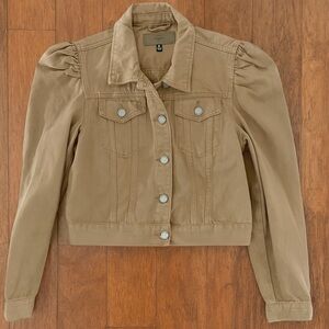 Blank NYC Brown 100% Cotton Puff Sleeves Jacket Vest Size Medium